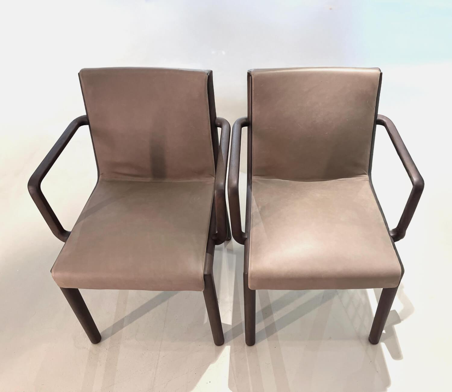 Molteni & C - Set of 4 chairs Janet leather Nocciola S1230 Cat. E - 6