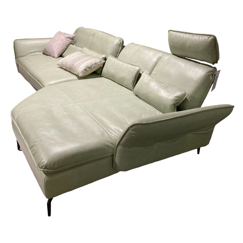 Musterring - Ecksofa MR 2340 Leder Z7433 Green Tea Grün Metallfuß Schwarz mit Funktionen - 1