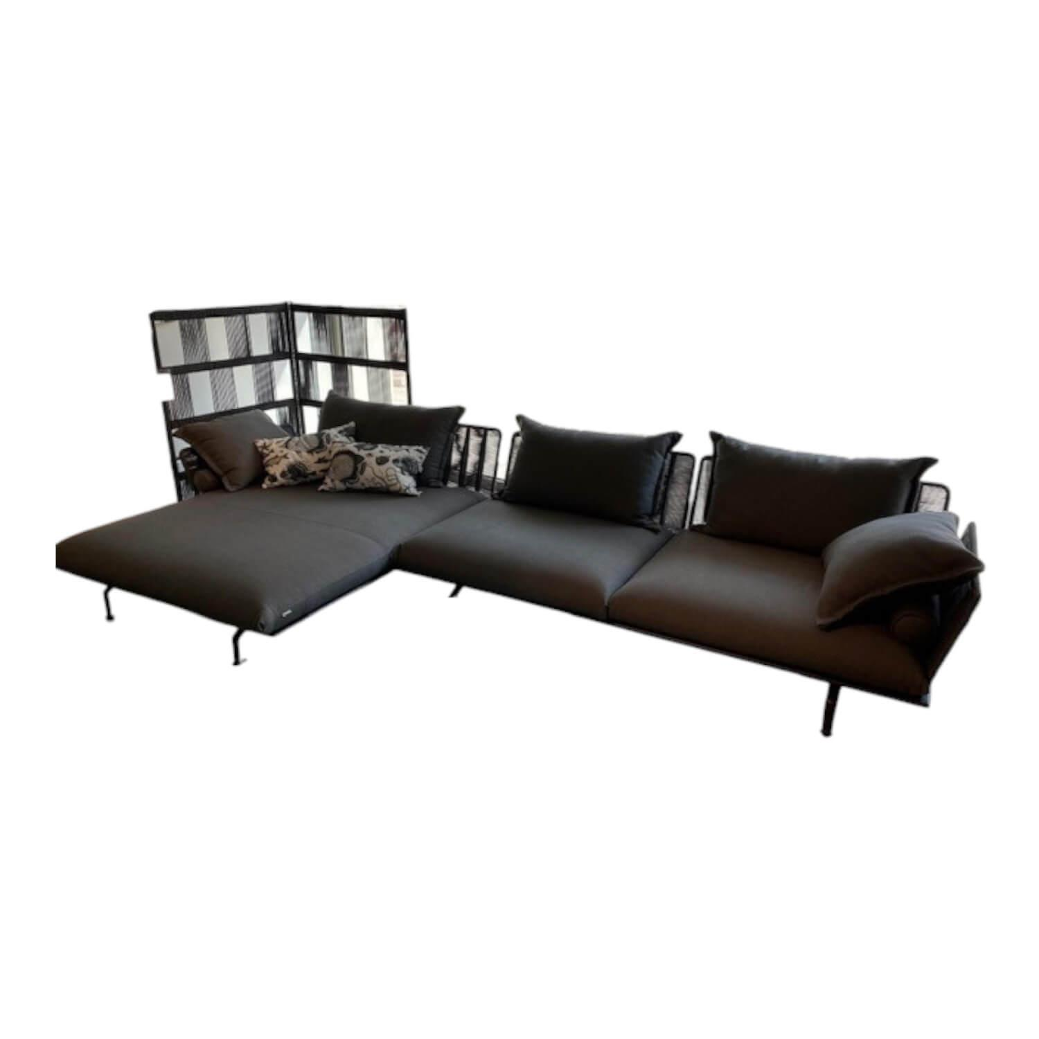 Talenti - Outdoorsofa Cruise Stoff Rope Dark Grey R10 Grau Gestell Graphit Grau Inklusive Outdoorparavent Und Kissen - 1