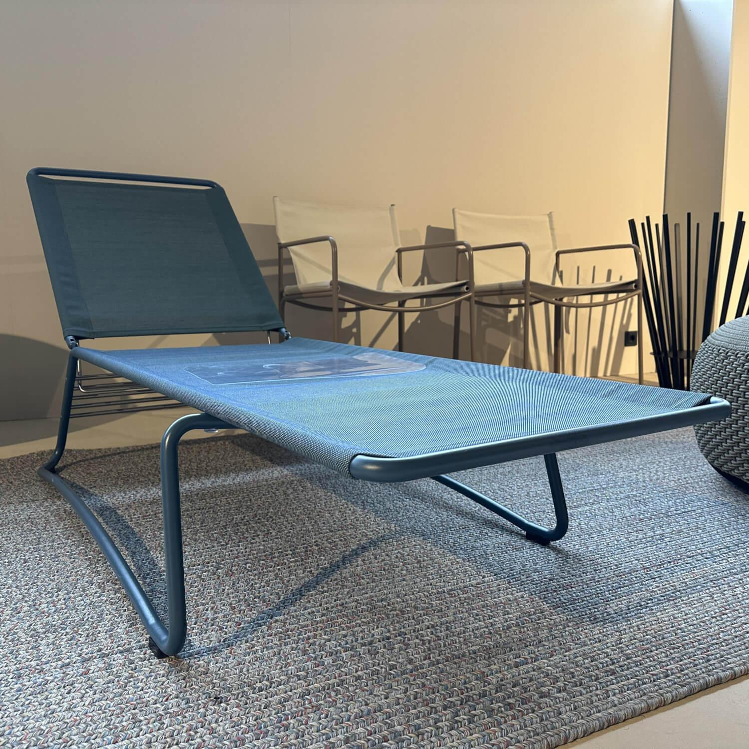 Weishäupl - Sonnenliege Balcony Bespannung Batyline Eden Grünblau Meliert Gestell Edelstahl Rauchblau Pulverbeschichtet - 6