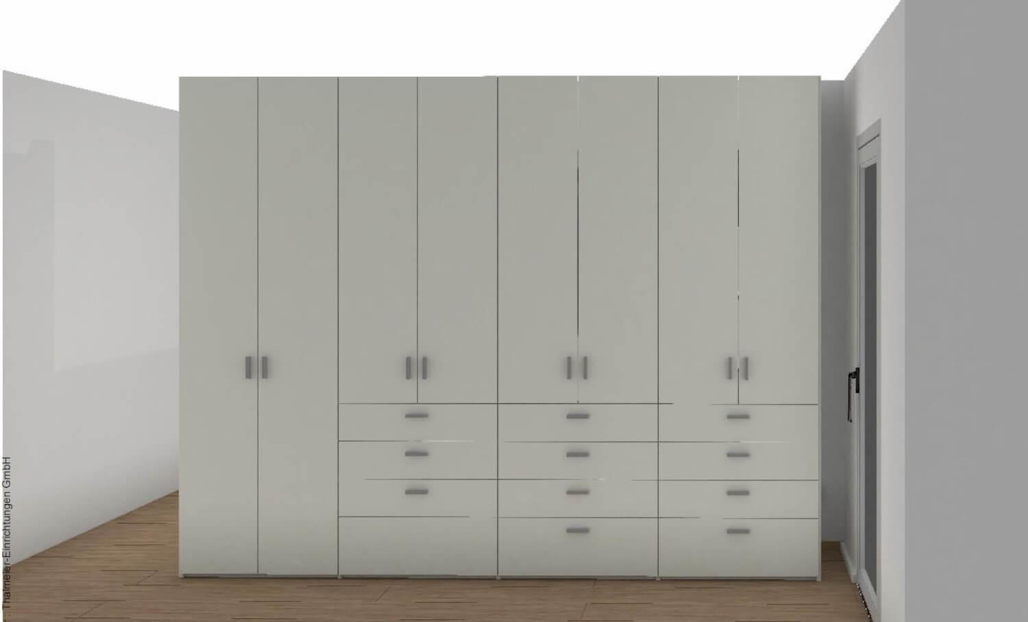 Würmseher - Kleiderschrank Lack Verkehrsweiß Mit Schubladen Massivholz Buche Gezinkt - 2