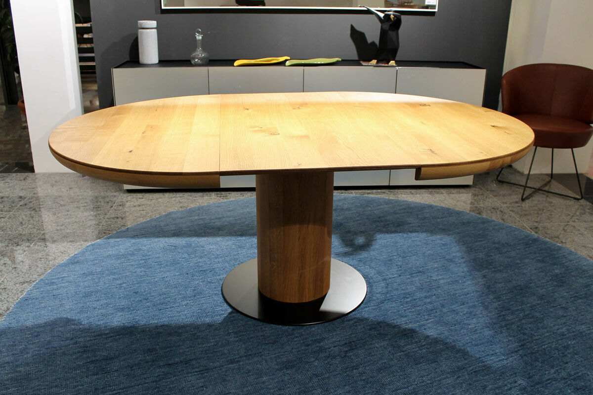 Scholtissek - Esstisch Firo Platte Knorrige Eiche Geölt Bodenplatte Stahl Schwarz - 4