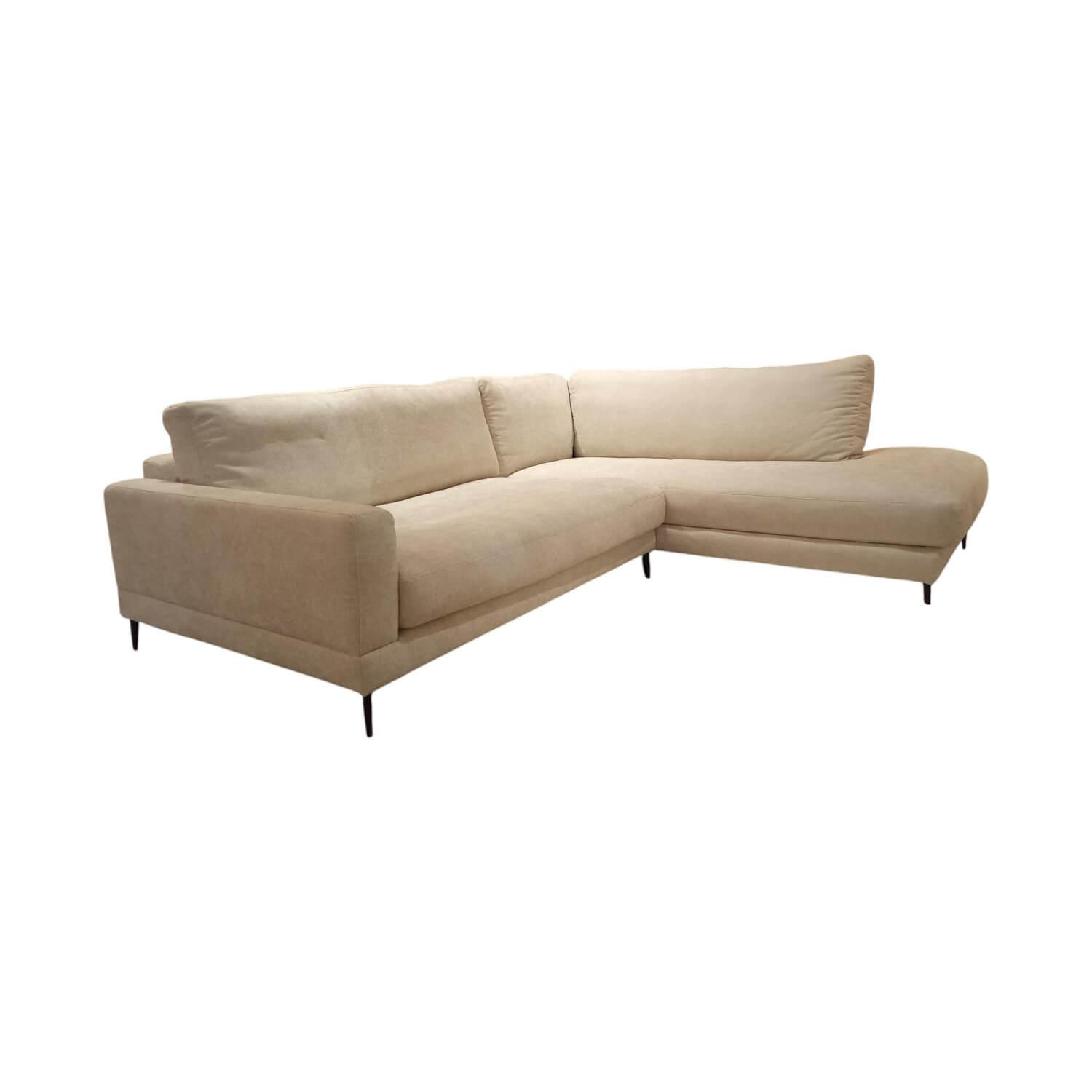 Raum.Freunde - Ecksofa CRF Janne Stoff 8 Yelda Natur Beige Füße Metall 908 Schwarz Matt - 1