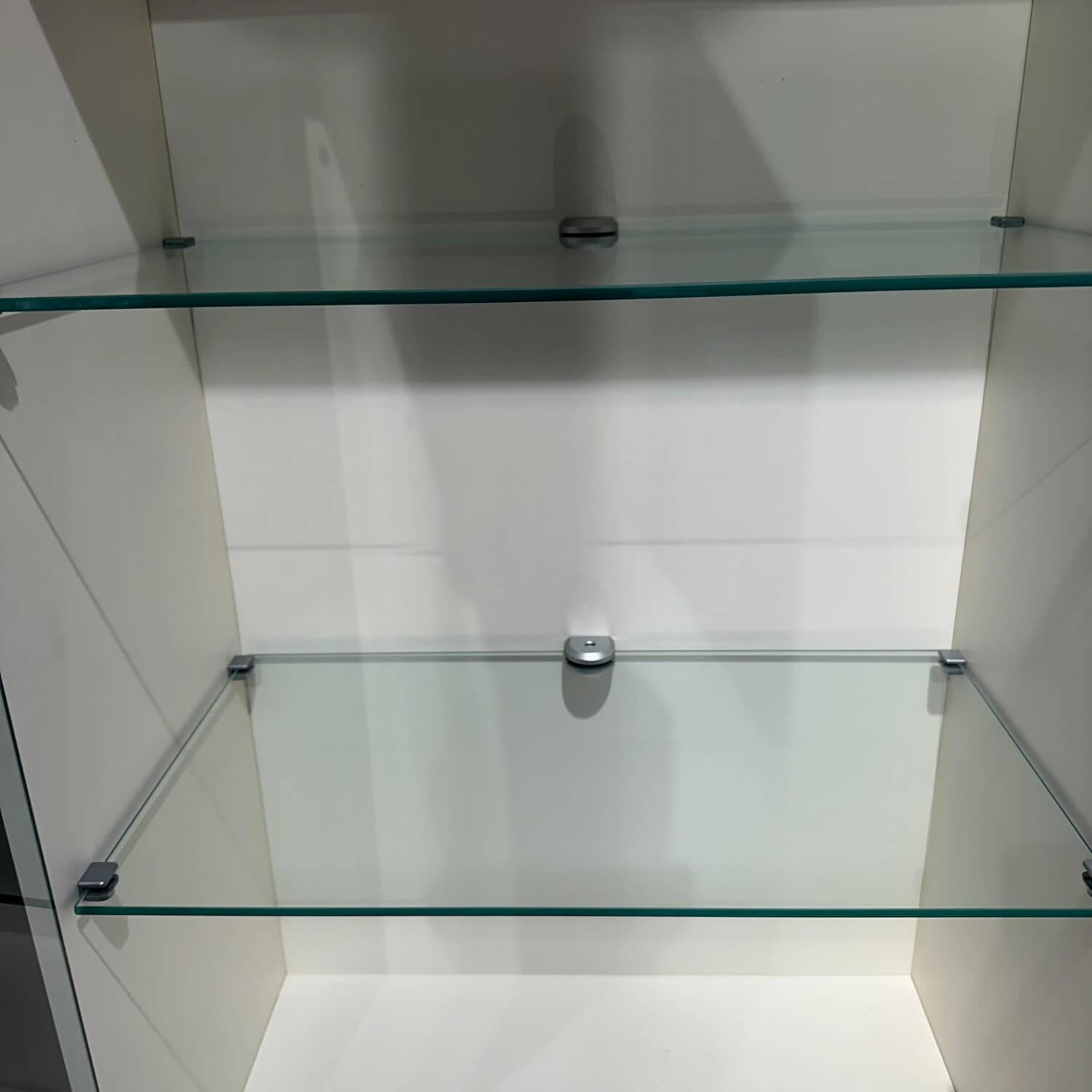 Arte M - 2er Set Vitrine Feel Eiche massiv Akzente Lack Alpina Weiß Mit Glastüren Und Glasböden - 7