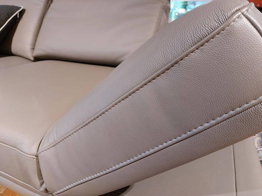 Comfort Republic - Sofa Sophie Leder Lava Grau Metallfuß MF1 Verchromt - 5
