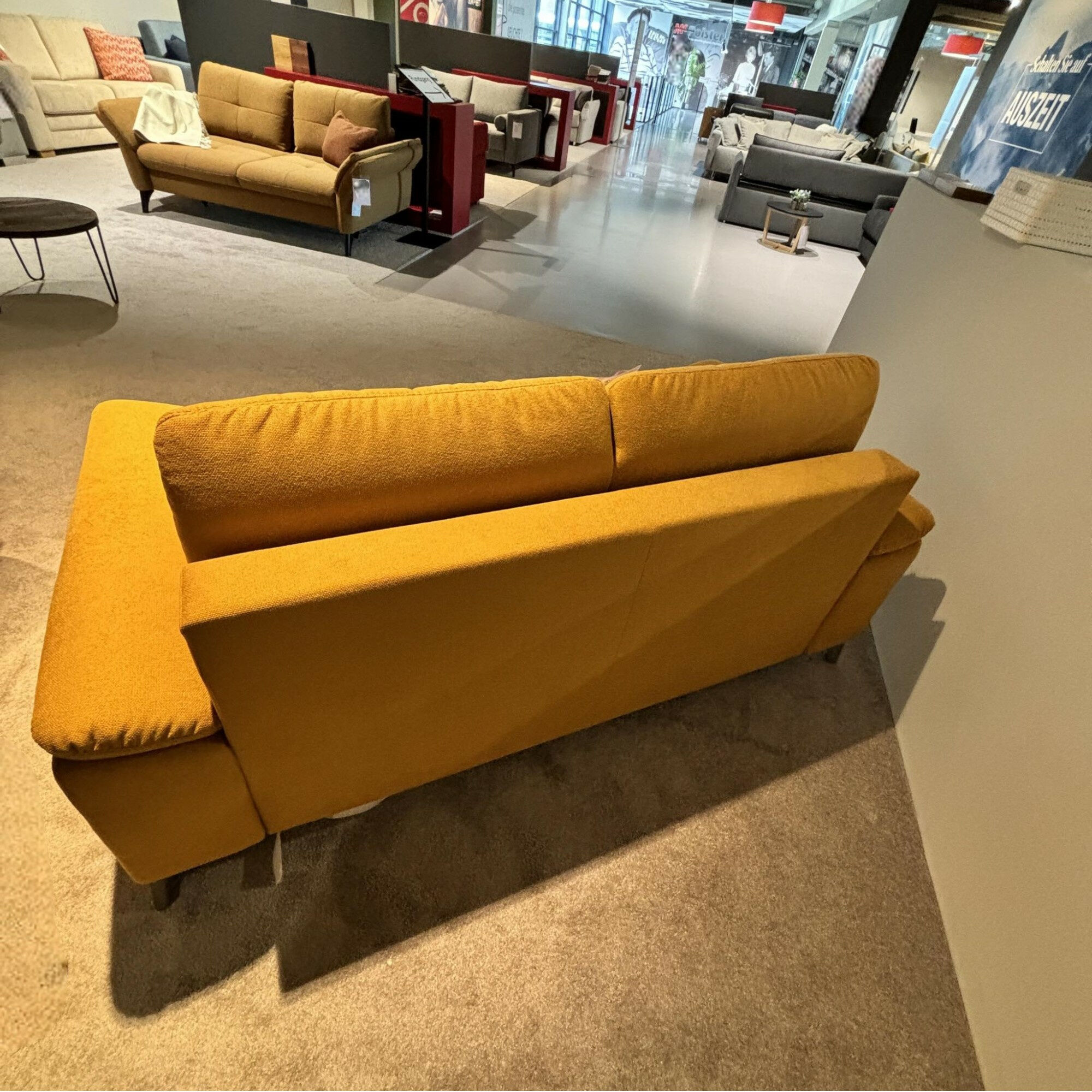 Steinpol - Schlafsofa Poco Paloma Comfort Stoff Sofia Clean Gelb Gestell Metall Chromfarbig Ausklappbar - 7