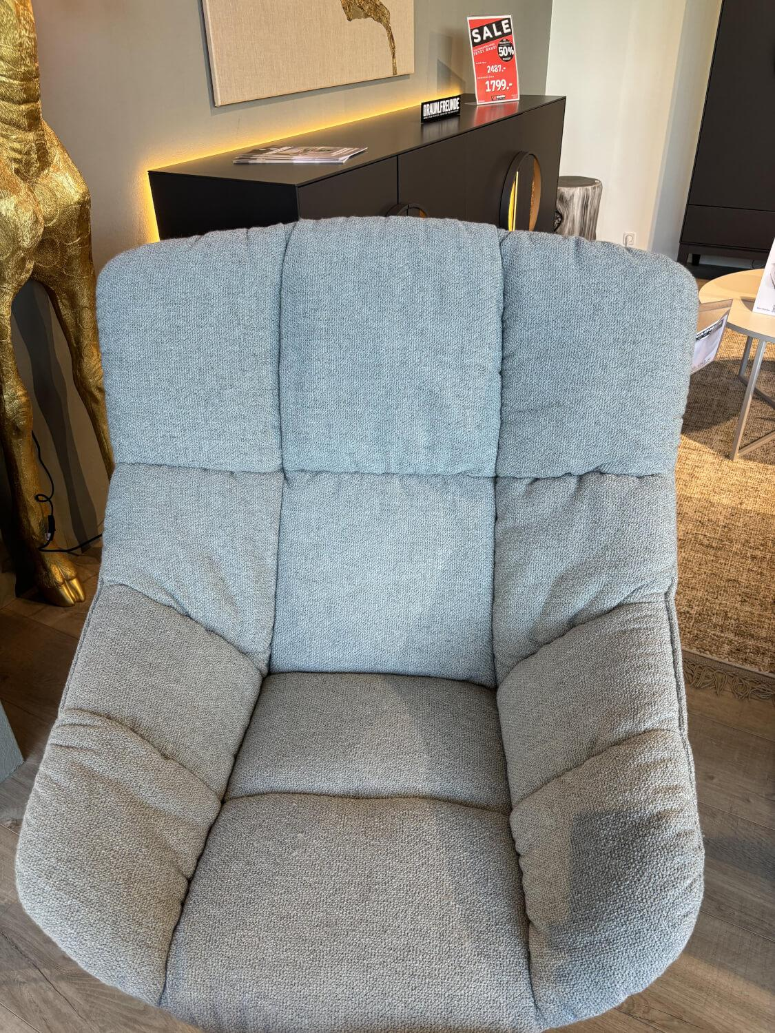 Raum.Freunde - Sessel Unn Stoff Breme 168 Ascot Niagara Grau Gestell Star Donati Schwarz Inklusive Hocker - 6