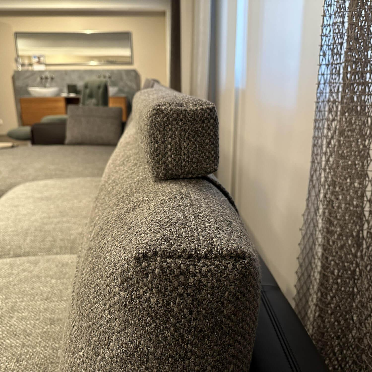 Rolf Benz - Wohnlandschaft Sina Stoff 26 387 Schwarz Grau Leder 38 105 Grau Braun Fuß Schwarz - 4