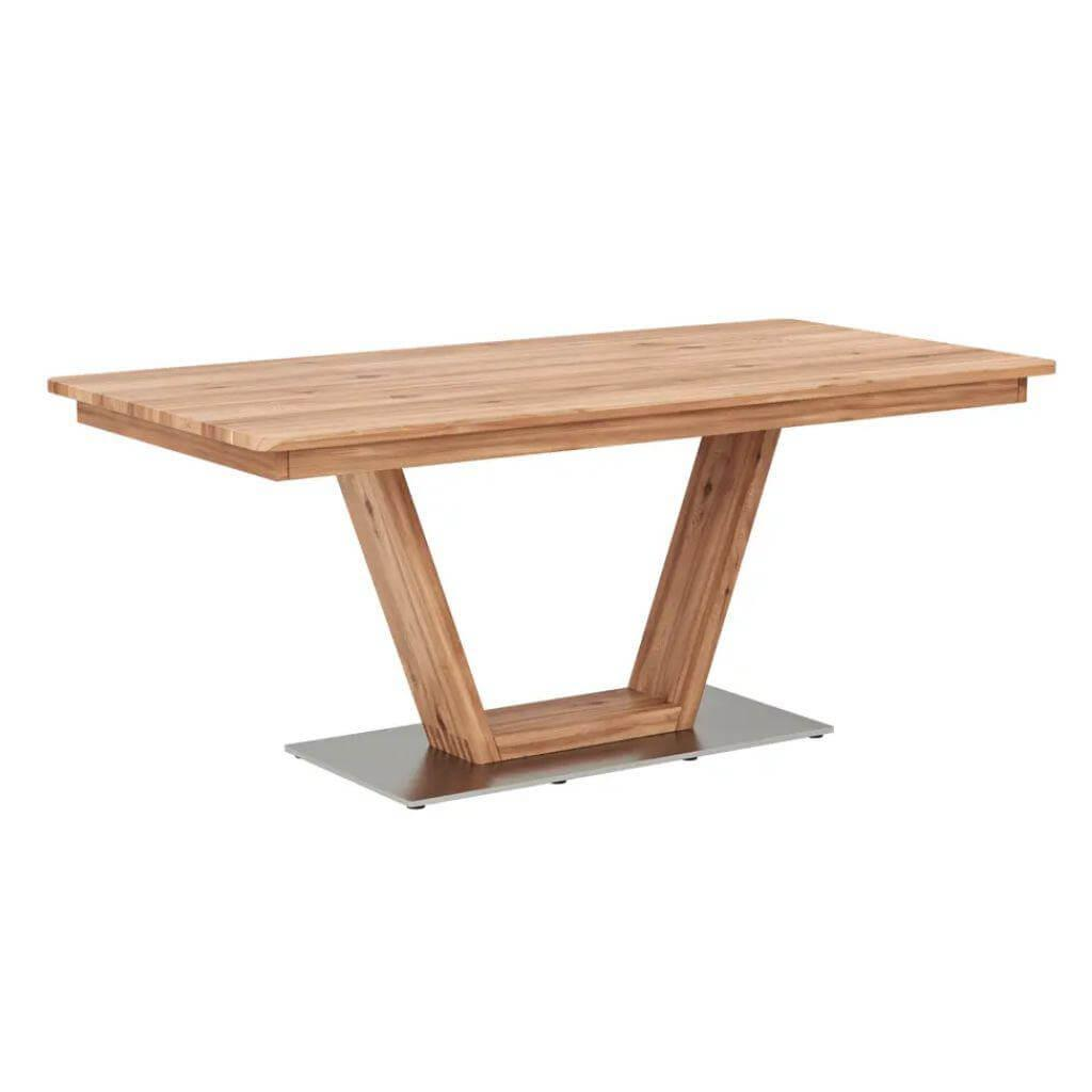 Natura - Esstisch Cartago Soft Astbuche Massiv Natur Geölt Fuß Metall Pulverbeschichtet Ausziehbar - 1