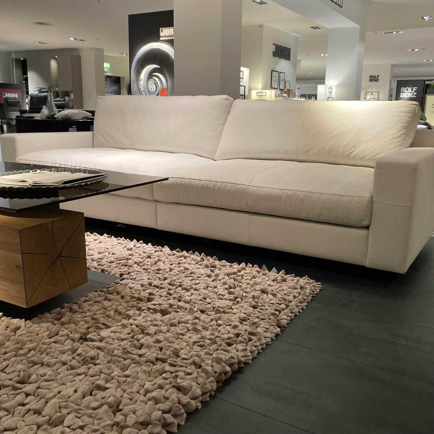 TM Collections - Sofa Rendezvous Leder Duna White 02 Füße Vierkantrohr - 1