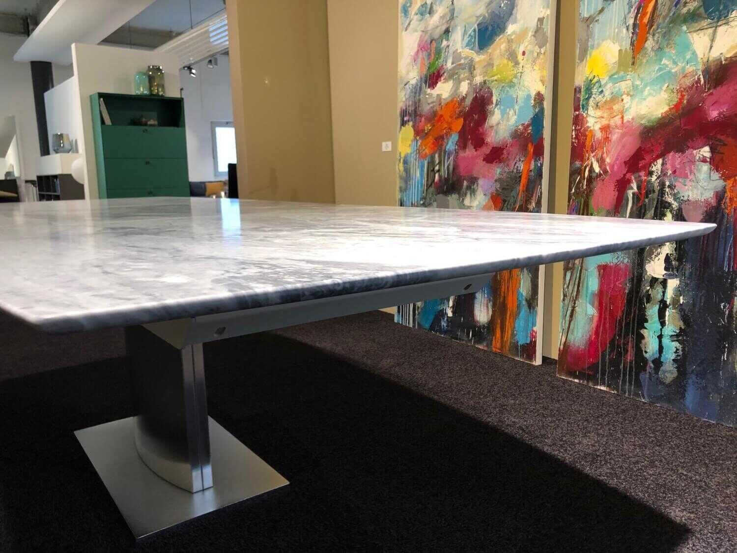 Draenert - Esstisch Adler II 1224 Stein Bootsförmig Ausziehbar Sockel Matt Geschliffen - 4