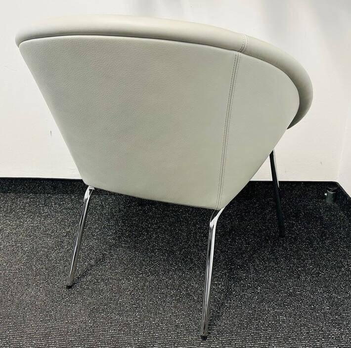 Walter Knoll - Sessel 369 10 Leder Rodeo Soft Quarz Hellgrau Gestell Verchromt - 4