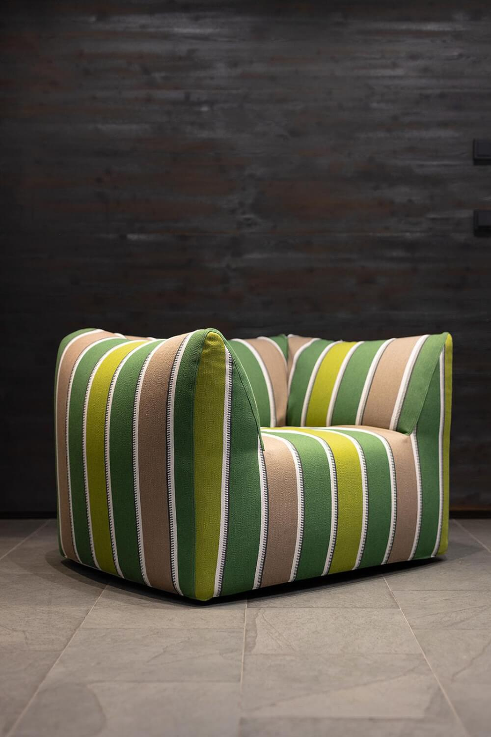 B&B Italia - Sessel Le Bambole Stoff Lima Gestreift Grün 2901400 - 3