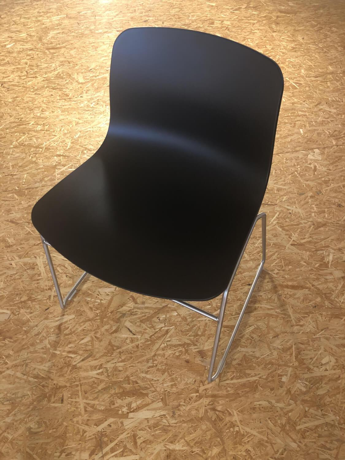 Hay - Stuhl AAC 08 Sitzschale Kunststoff Schwarz Gestell Stahl Silber - 3