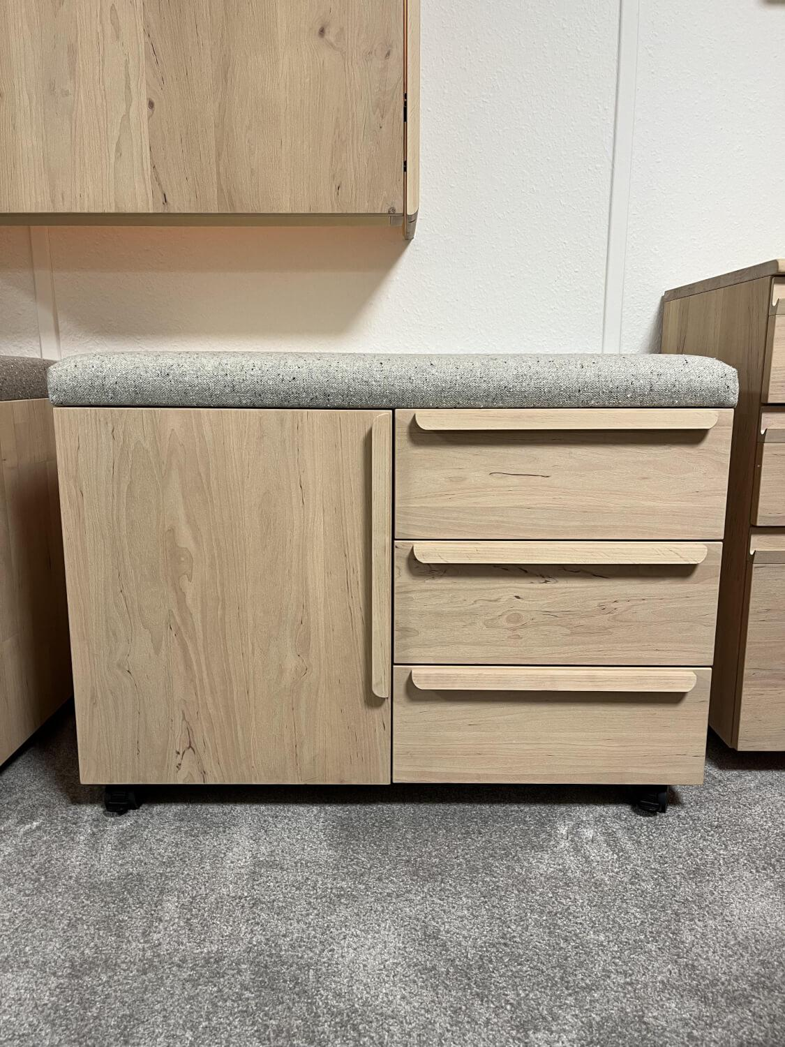 Team 7 - Rollcontainer Kids Polster Stoff Ripley Rl01 Beige Korpus Erle Weißöl - 4