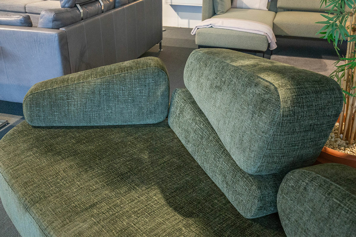 Brühl - Sofa Mosspink Stoff 5277-37 Dunkelgrün Füße Eiche Hell - 5