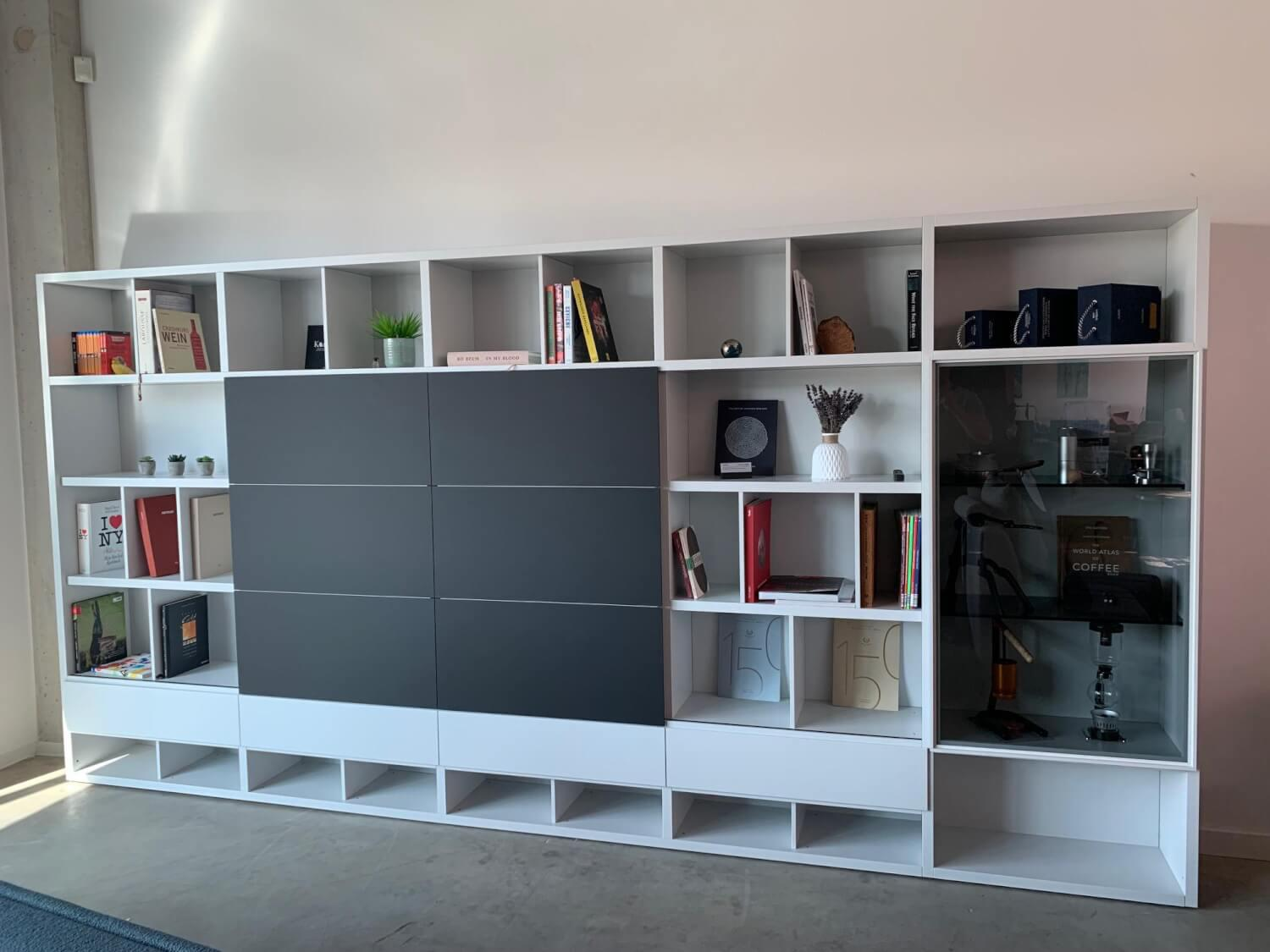 Kettnaker - Shelf unit Vita width 390 matt lacquer white Fenix black - 3