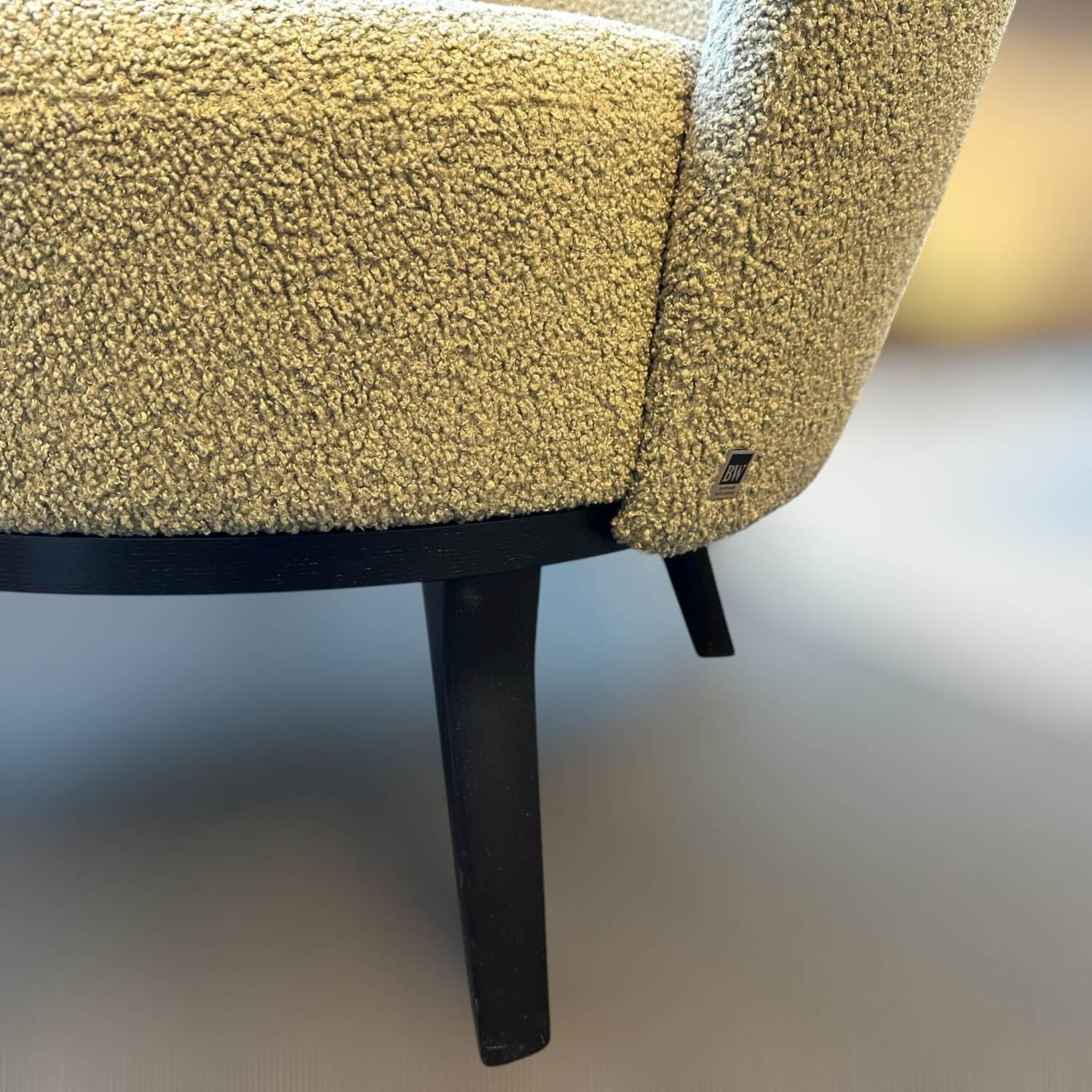 Bielefelder Werkstätten - Hochlehnsessel Polo Cocktail Stoff Lucie BW1788-555 Beige Creme Gestell Holz Dunkel Gebeizt Mit Drehfunktion - 3