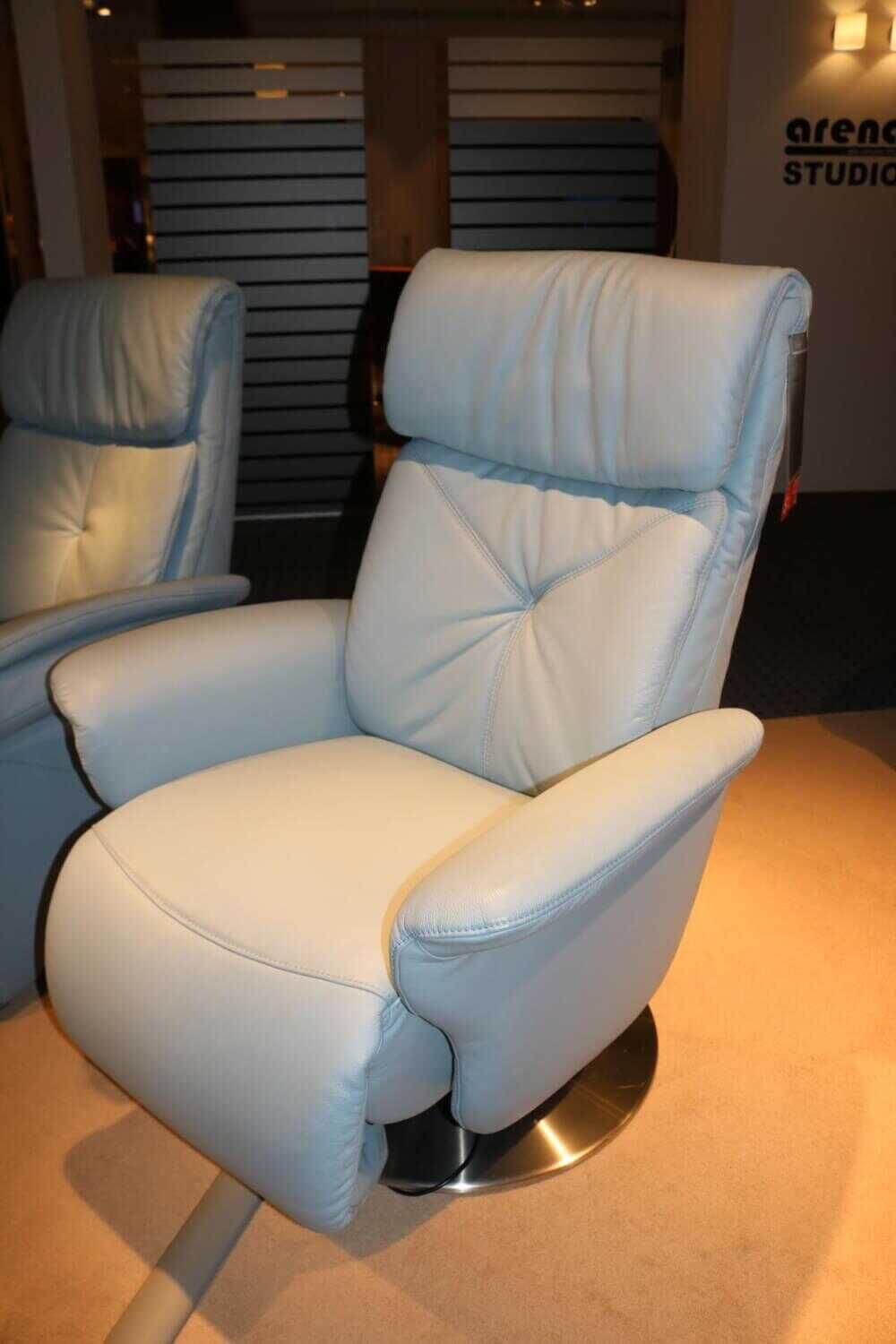 himolla - Sessel Easy Swing 7243 Leder Blau mit motorischer Verstellfunktion - 3