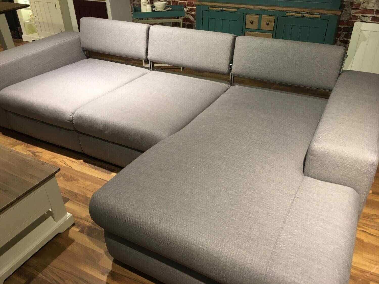 Michalsky - Ecksofa Berlin S Stoff Grau mit Rückenverstellung und 5 Kissen - 14