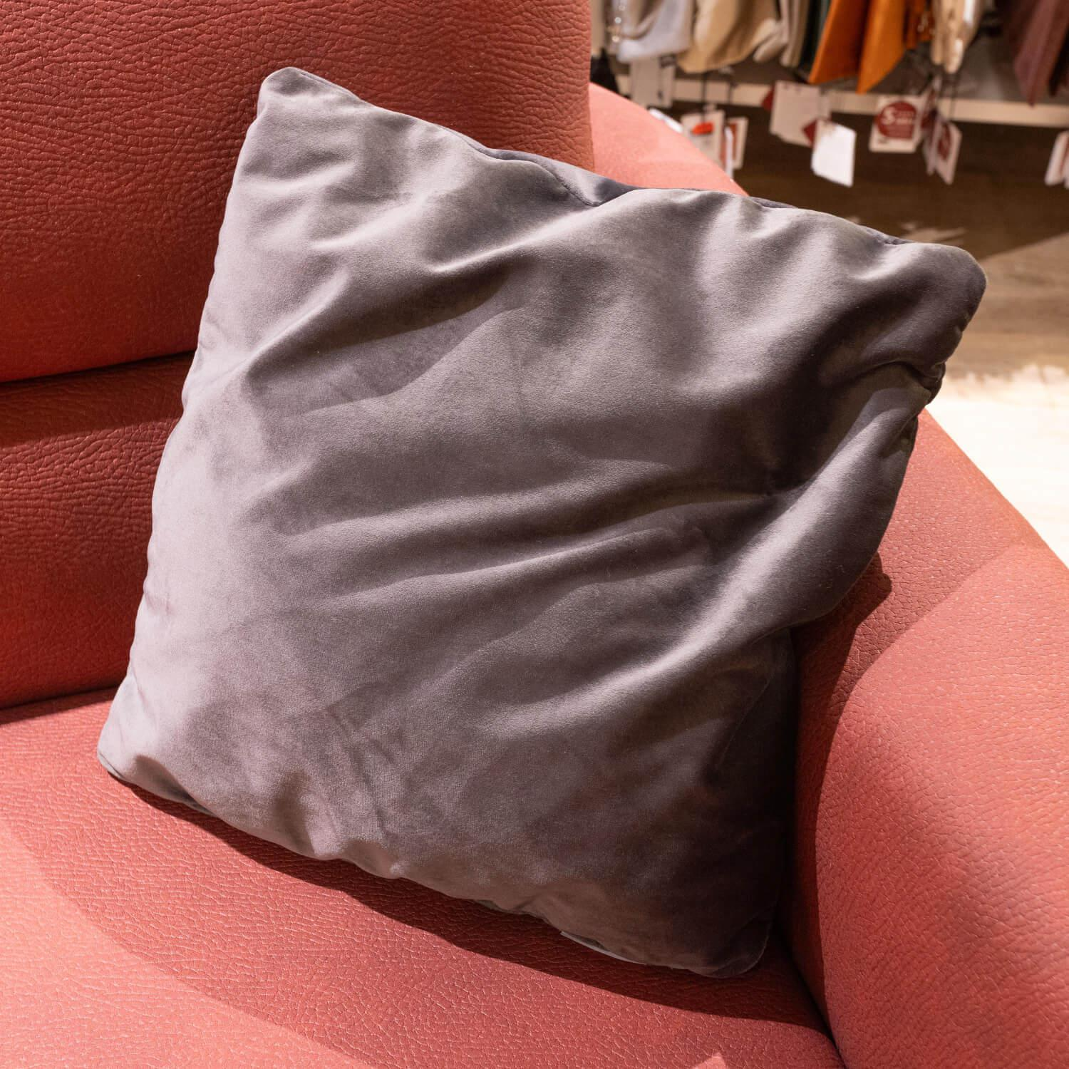 OrthoSedis - Polstergarnitur Stoff Ares Bordeaux Rot Fuß Aluminium Poliert Inklusive Kissen - 4