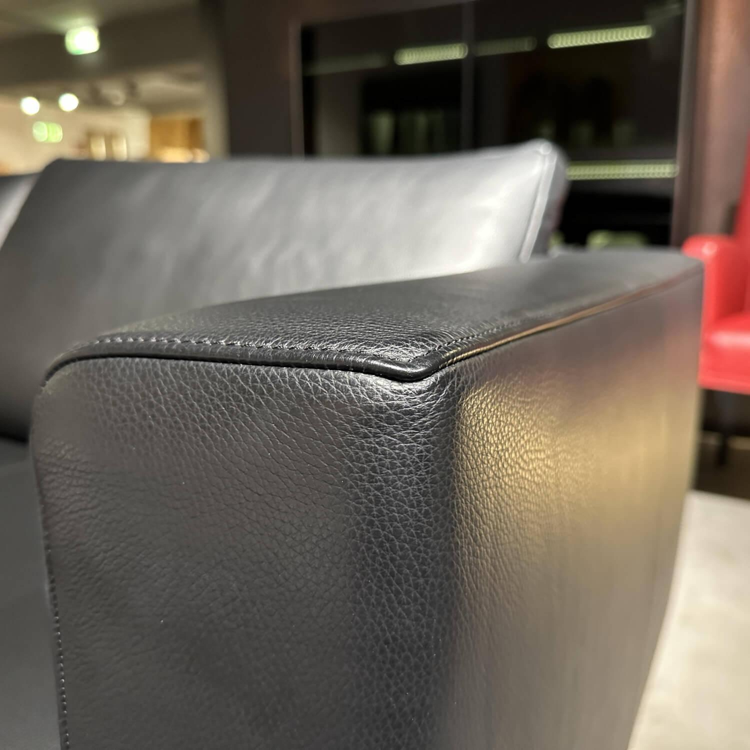 De Sede - Sofa Easy Leder A99 Schwarz Untergestell Hochglanz Verchromt - 5