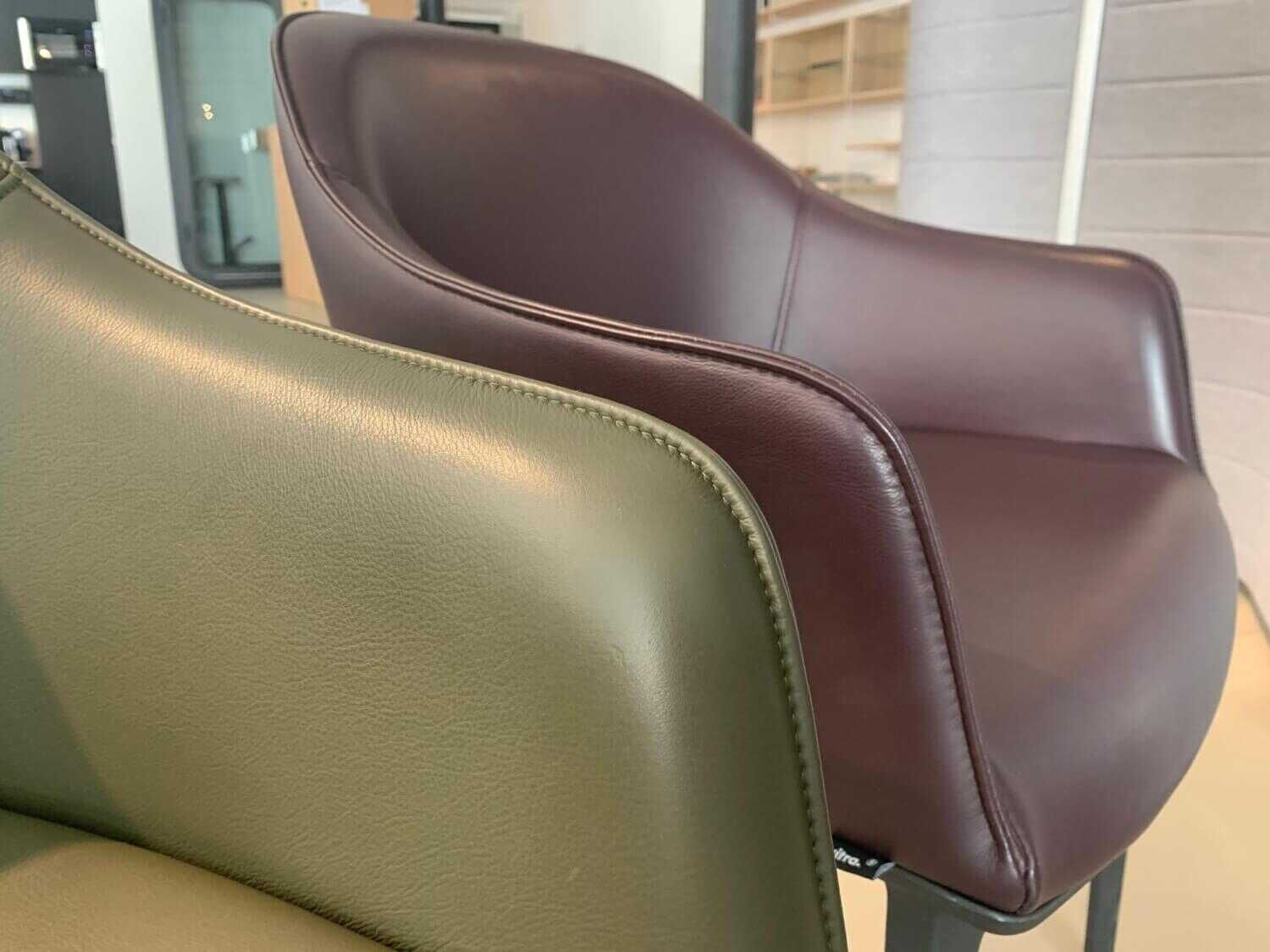 2er-Set Stuhl Softshell Chair Leder Premium Zwei Farben Gestell Kunststoff Schwarz