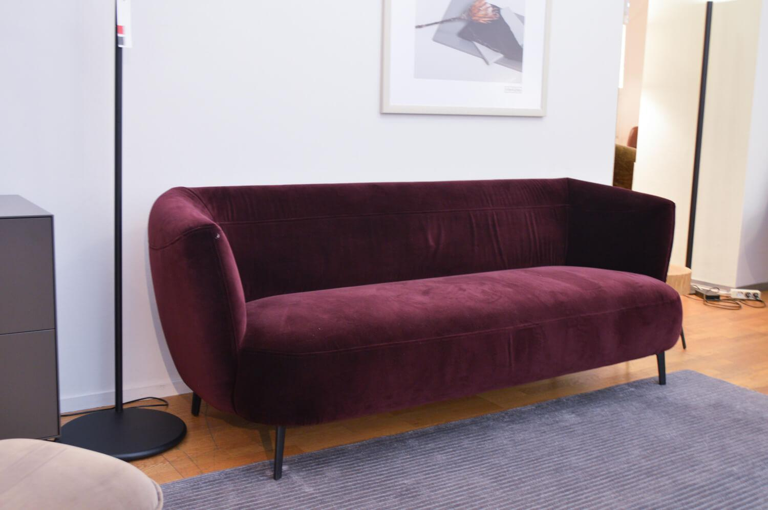Rolf Benz - Sofa Elva SOB 300 Stoff 17.409 Schwarzrot Füße Schwarz - 4