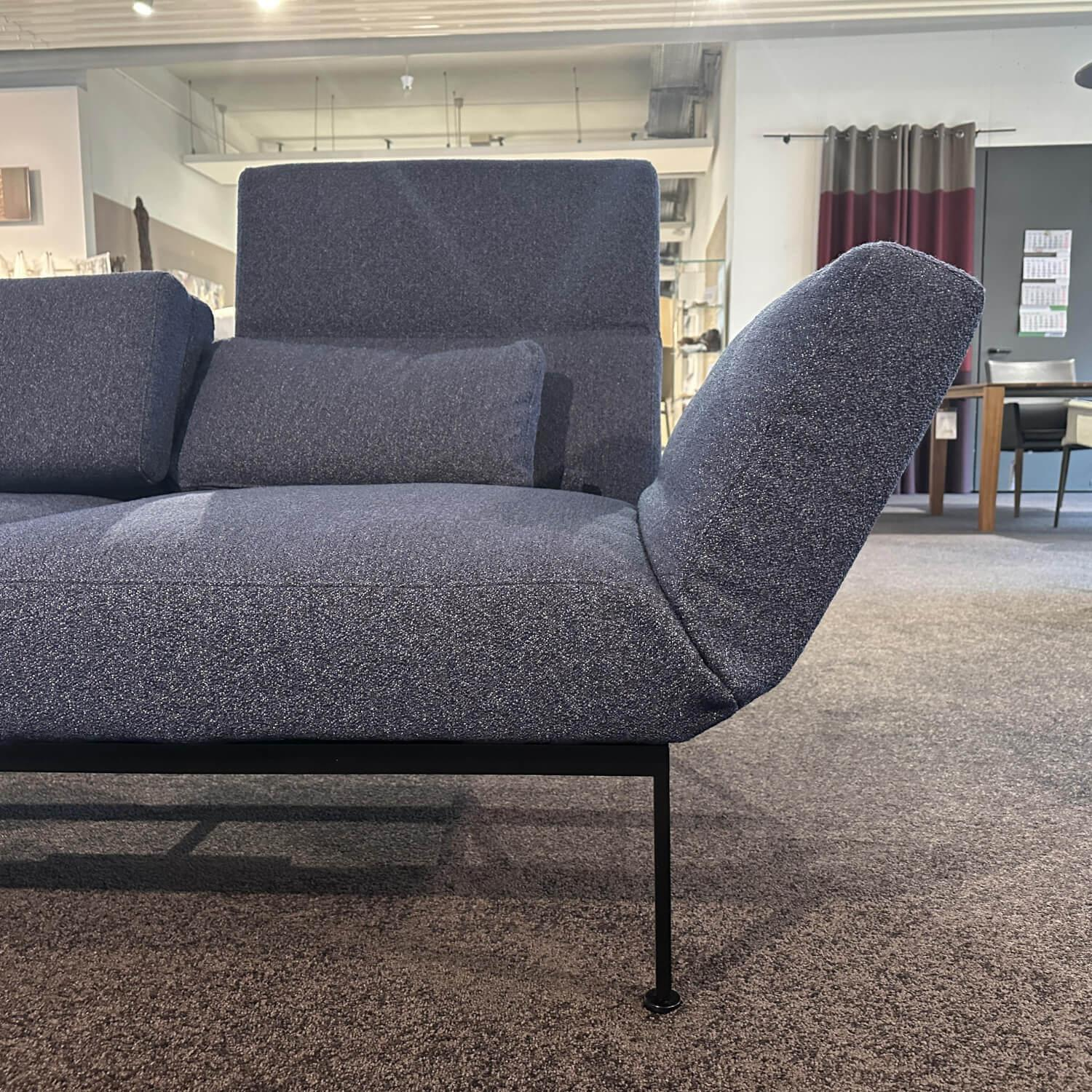 Brühl - Ecksofa Roro Medium Soft Stoff 4402 65 Blau Gestell Metall Schwarz Pulverbeschichtet Mit Drehsitz - 5