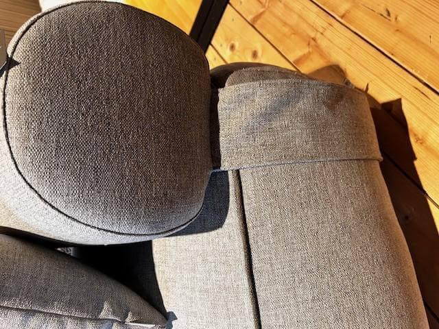 Weishäupl - Outdoor Daybett Lounge Stoff Peppel Grau mit Nackenrolle und Kissen - 5