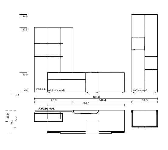 Voglauer - Wohnwand V-Alpin Eiche Altholz Furniert Glas Anthrazit - 6