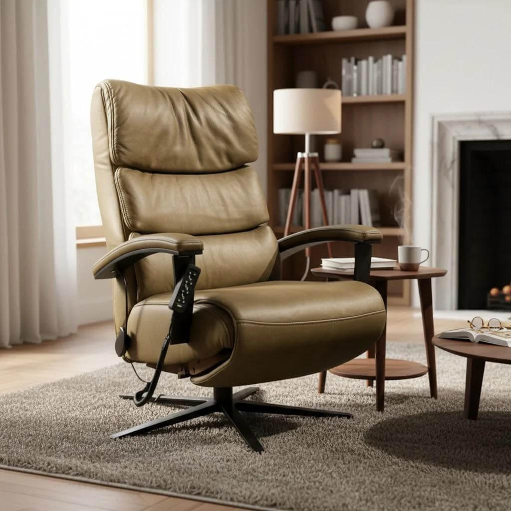 himolla - Sessel 7923 Cosyform Individual Leder Eleganza Alm Grün Sternfuß Metall Schwarz Pulverbeschichtet 3-Motorig - 6