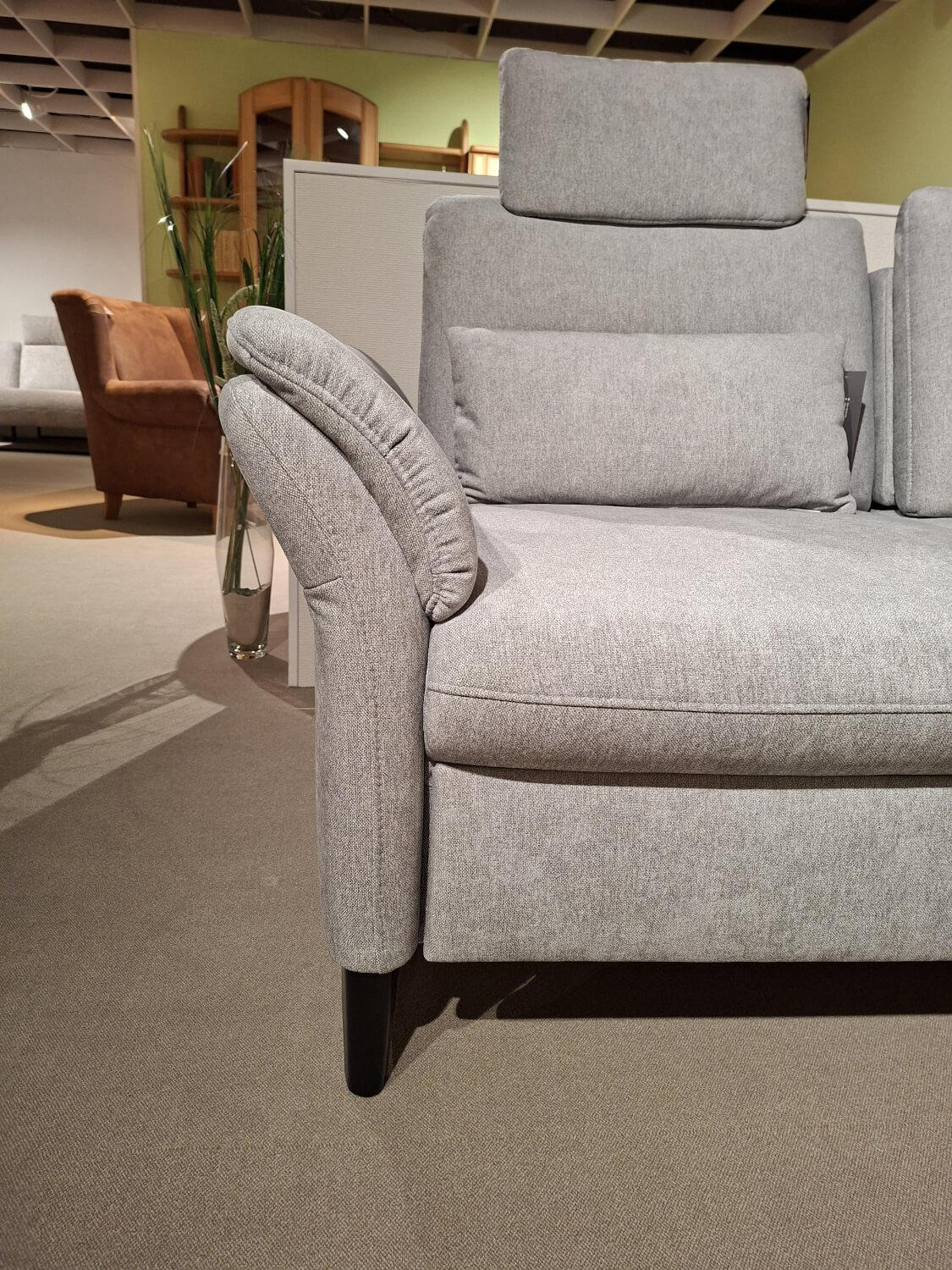 Sit & More - Ecksofa Altea Stoff Cora Clean Silver Füße Schwarz - 3