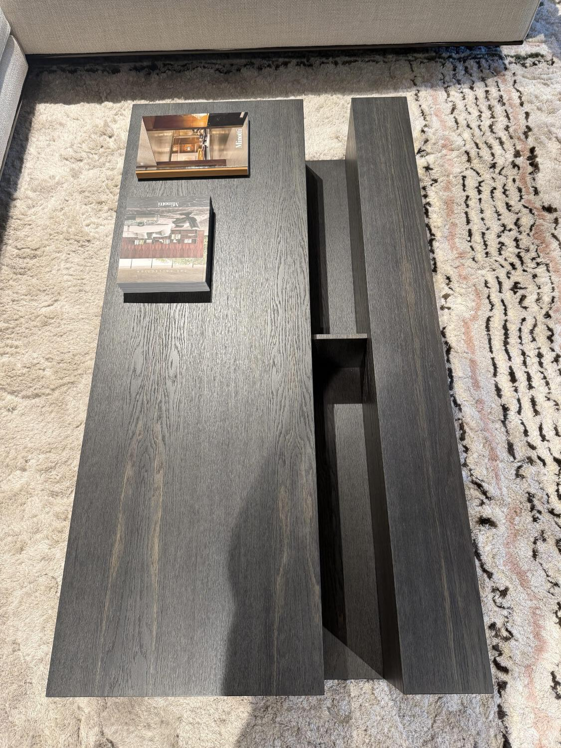 Living Divani - Couchtisch Grek Massivholz Steineiche Holzkohle Gebeizt Gestell Lack Matt - 5