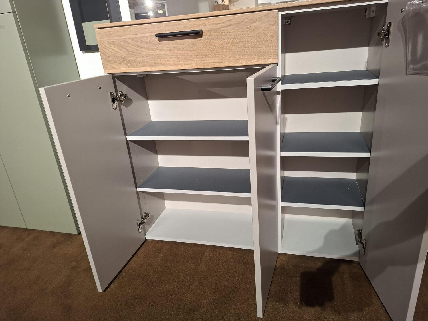 Wittenbreder - Garderobe Palma Lack Grau Wildeiche Bianco Furniert Spiegel Kommode Paneel - 3