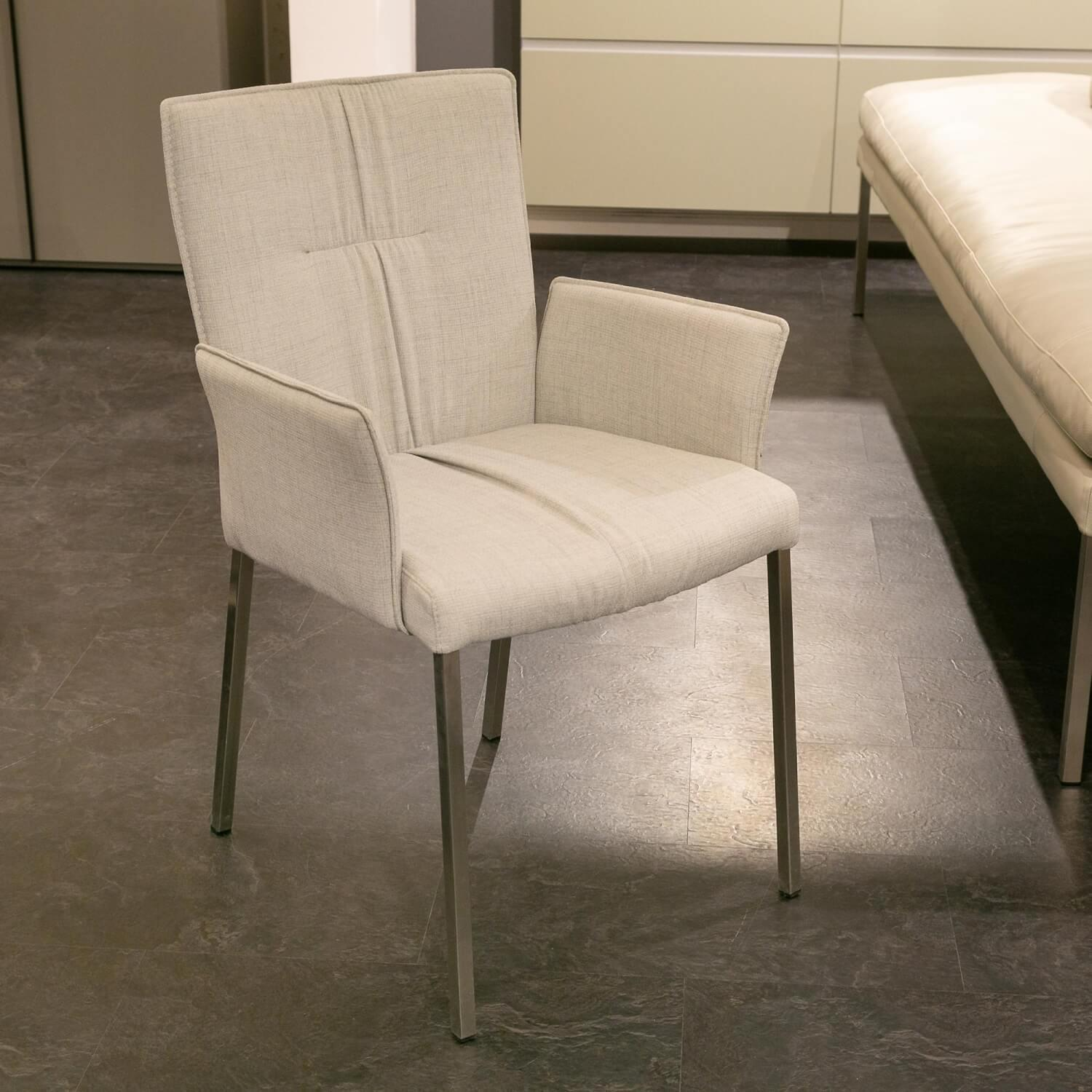 WK Wohnen - Upholstered Bench With Armchair And 3 Chairs Leather Toledo Pearl White Cream - 2