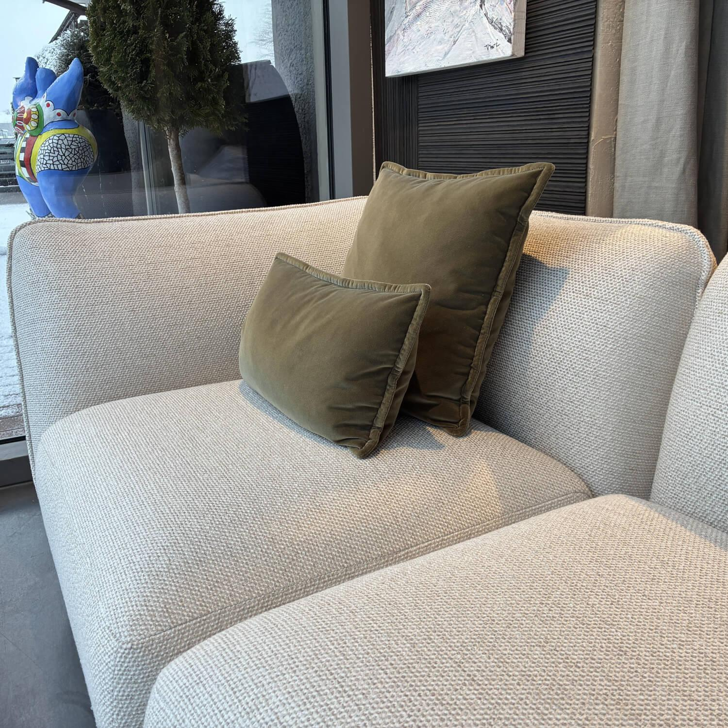 Freifrau - Sofa Mia Stoff Safire 0007 Craie Beige Inkl. Dekokissen - 5