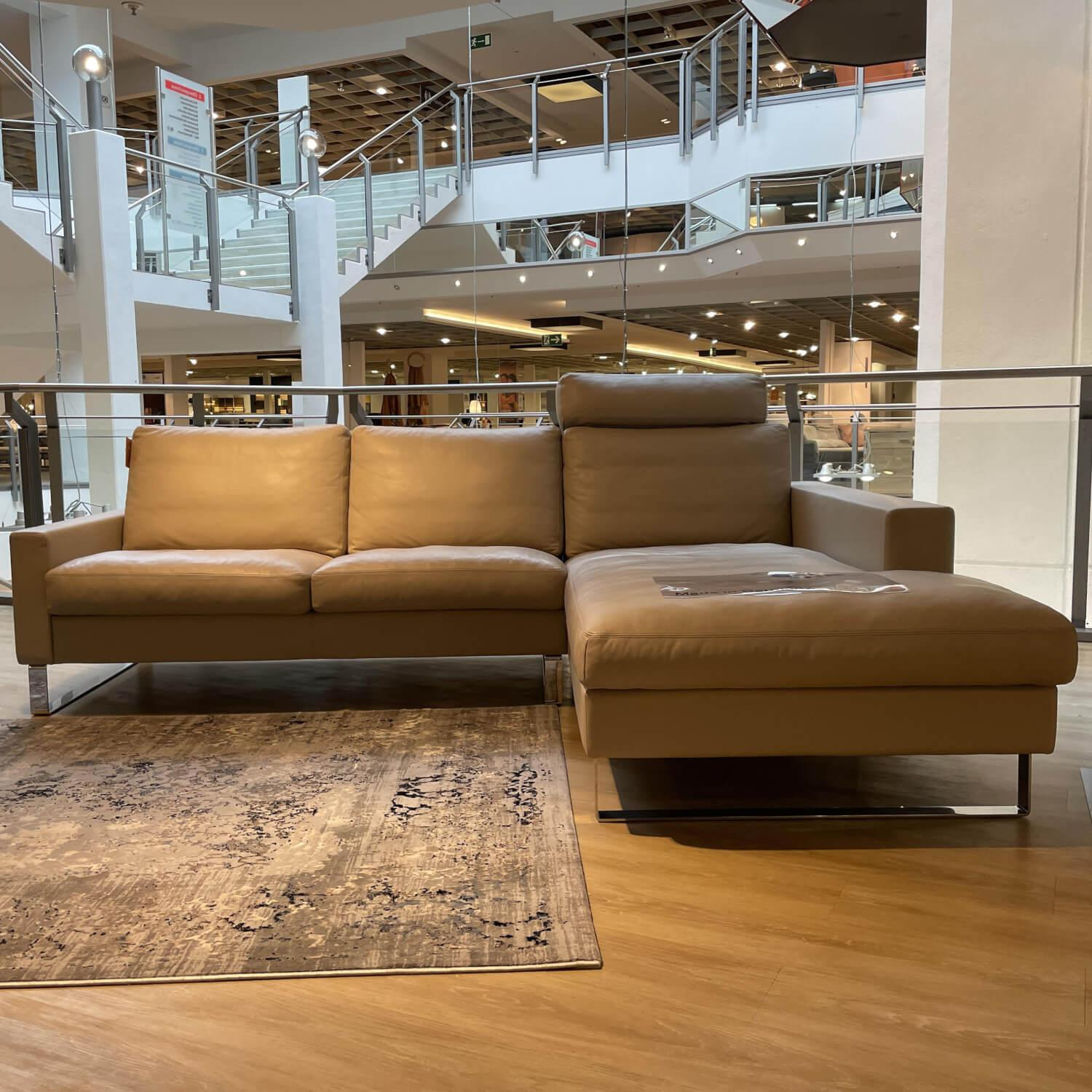 Erpo - Eckgarnitur Classics 500 Leder 42.210 42 Pearl Kufen Metall Hochglanz - 3