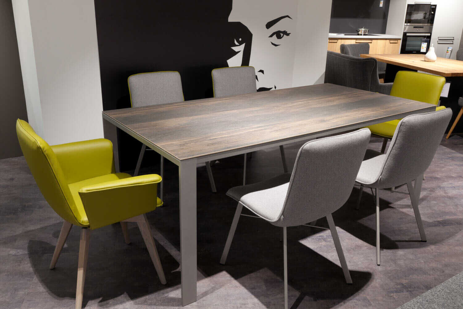 globalselect-vitoria-290618-01-1500 Global - Essgruppe Vitoria Leder Grün Stoff Grau - 2