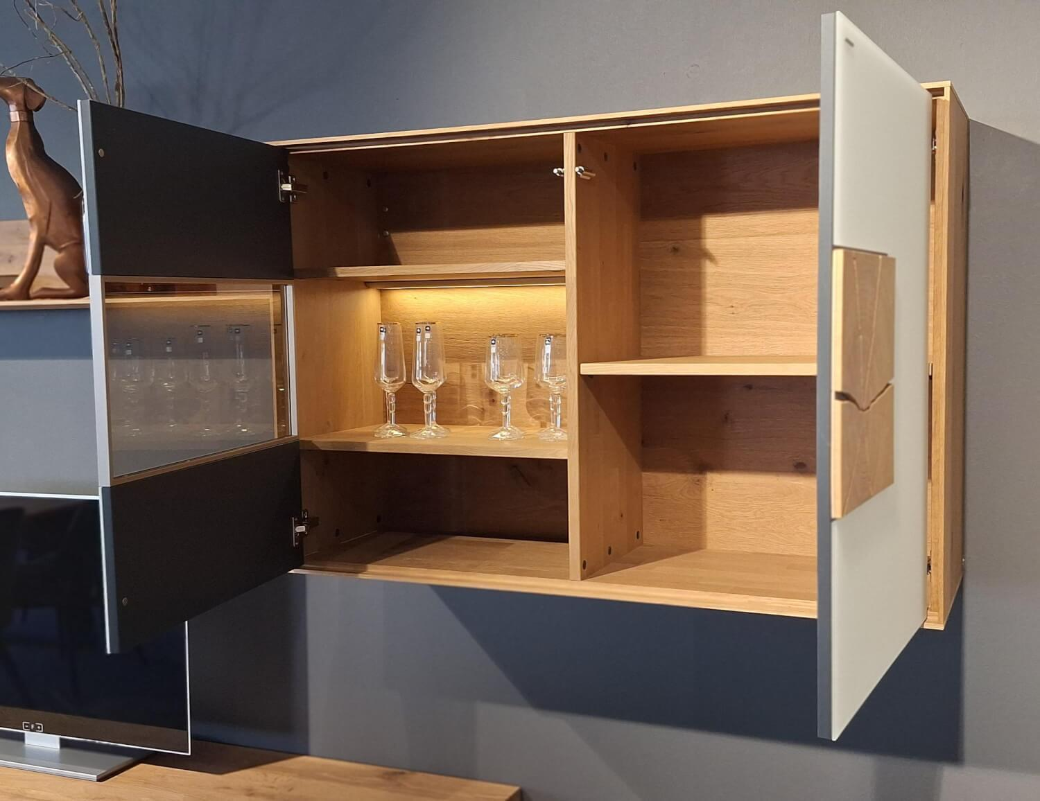 Hartmann - Wohnwand Caya Glas Weiß Kerneiche Umato - 8