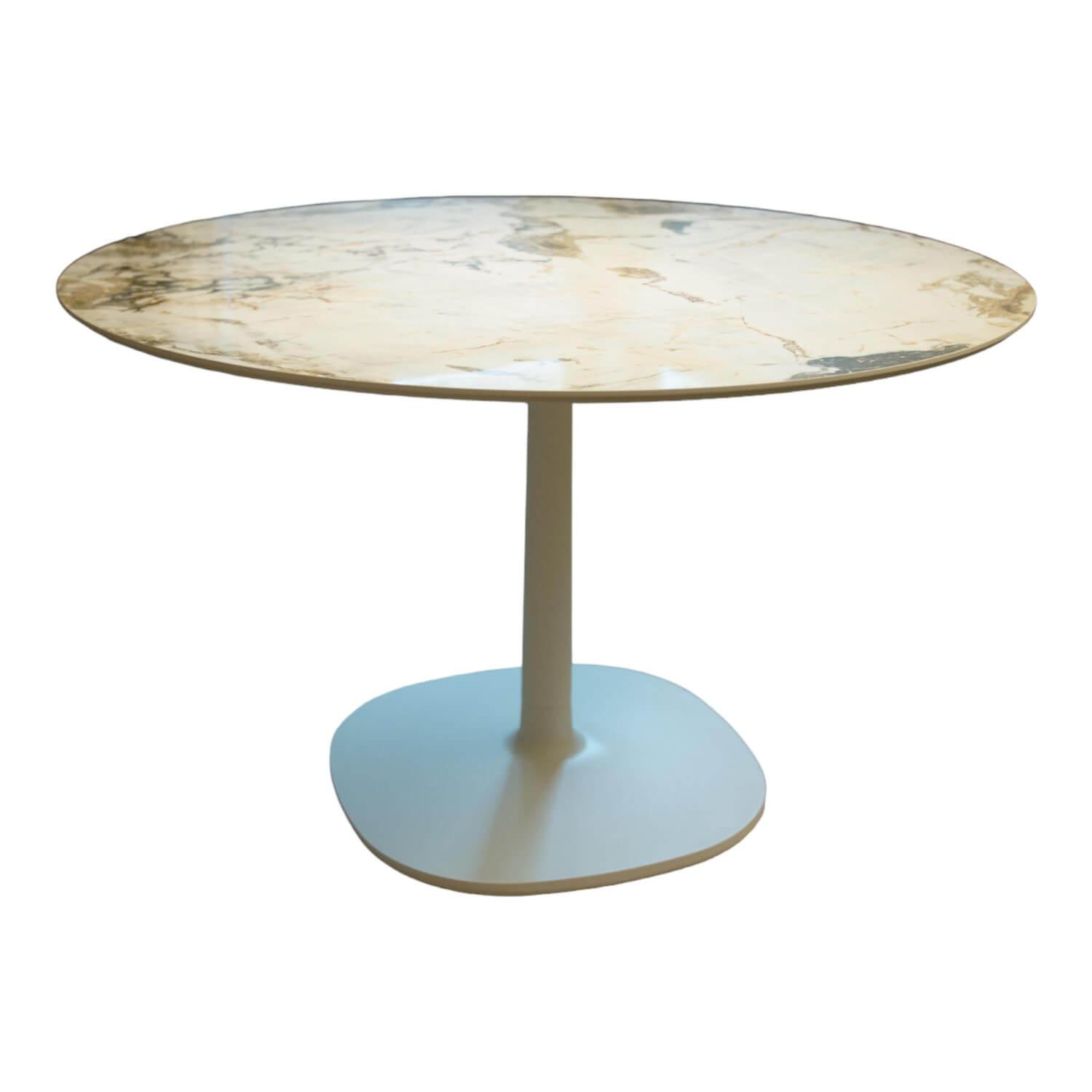 Kartell - Esstisch Multiplo Platte Weißer Marmor Gestell Druckgegossenes Aluminium Matt Lackiert Weiß - 1
