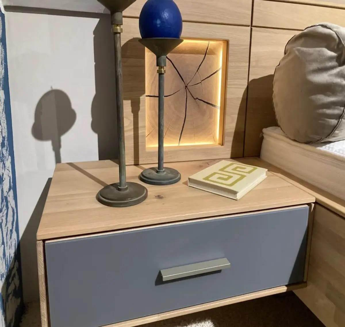 Thielemeyer - Schlafzimmer Mira Wildeiche Massiv Absetzung Glas Grau - 11