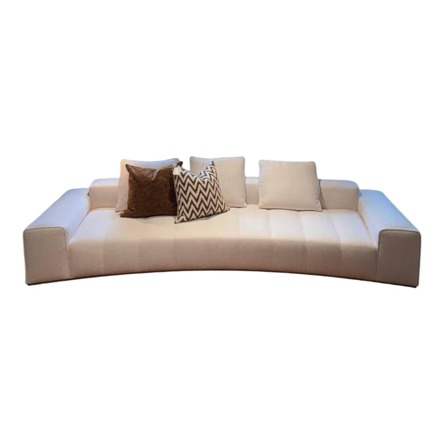 Minotti - Sofa Goodman Stoff Tibet Naturale Sockel Bronze mit 3 Kissen - 1