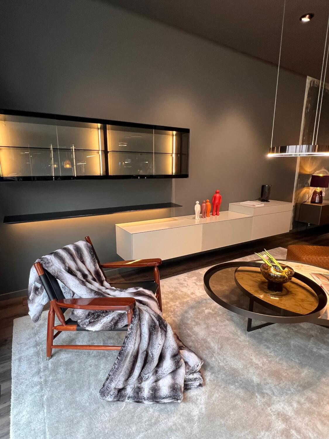 Kettnaker - Wall unit Soma doors smoked glass carcass MDF lacquer ivory white matt including lighting - 7