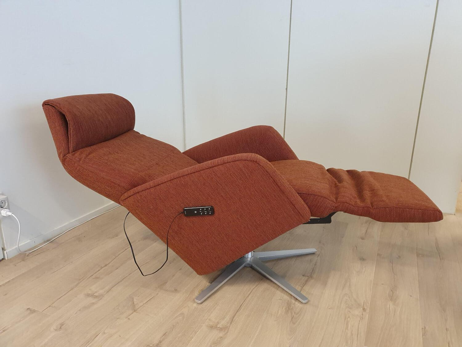 Stressless - Sessel Scott Power Stoff Linden Burgundy Rot Gestell Sirius Gestell Metall Chrom Mit Elektrischer Verstellung - 3