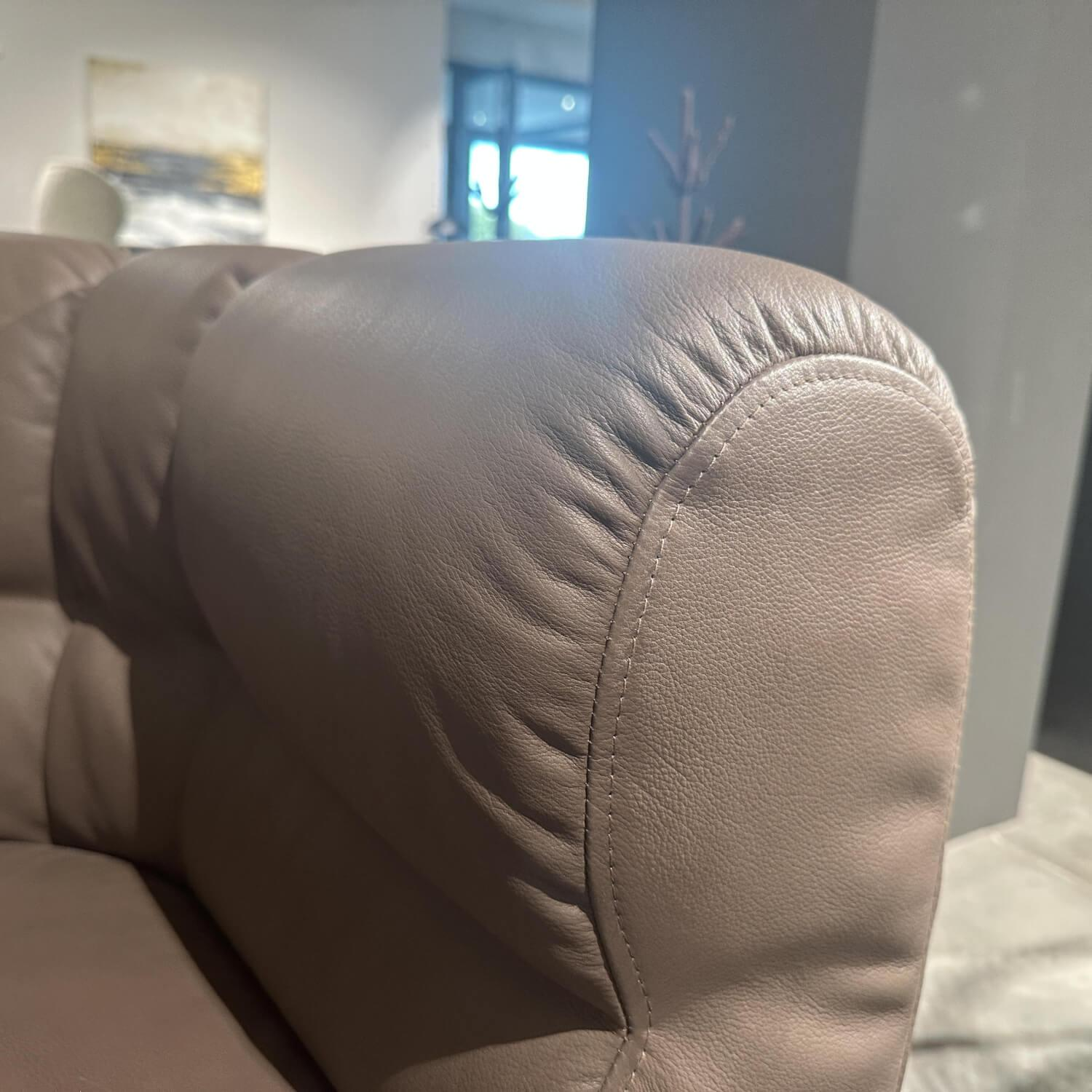 Brühl - Sessel Magnolia Anilinleder 5707 85 Pearl Braun Fuße Metall Schwarz Pulverbeschichtet - 7