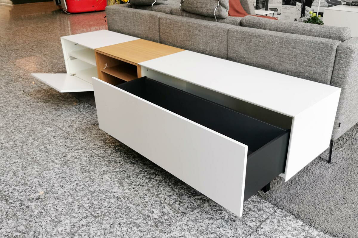Piure - Sideboard Edit Quick MDF Mattlack P01/P01 Weiß E08 Eiche - 3