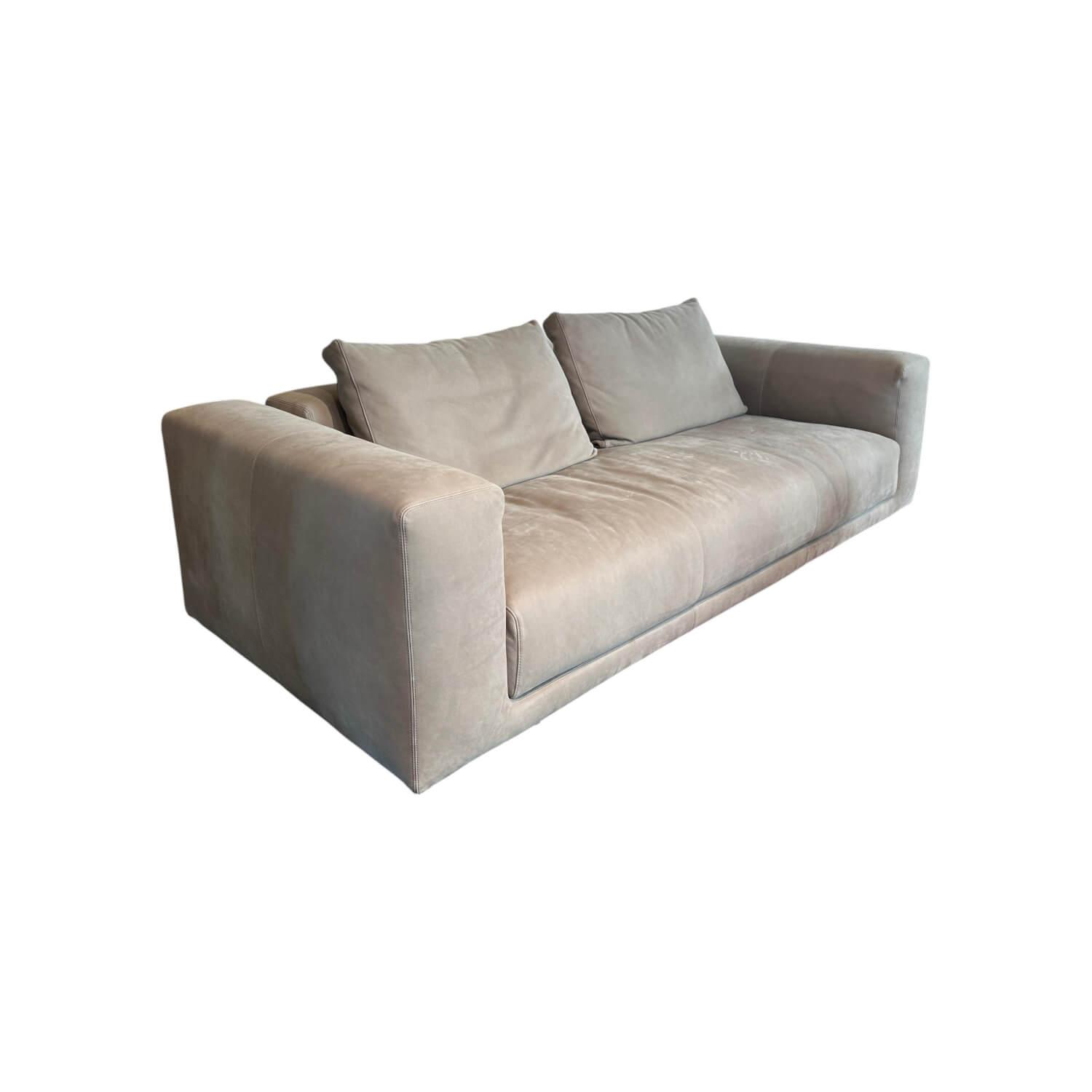 COR - Sofa Moss Leder Puro 684 Grigio Grau Füße Metall Verchromt Inklusive Filzgleiter - 1