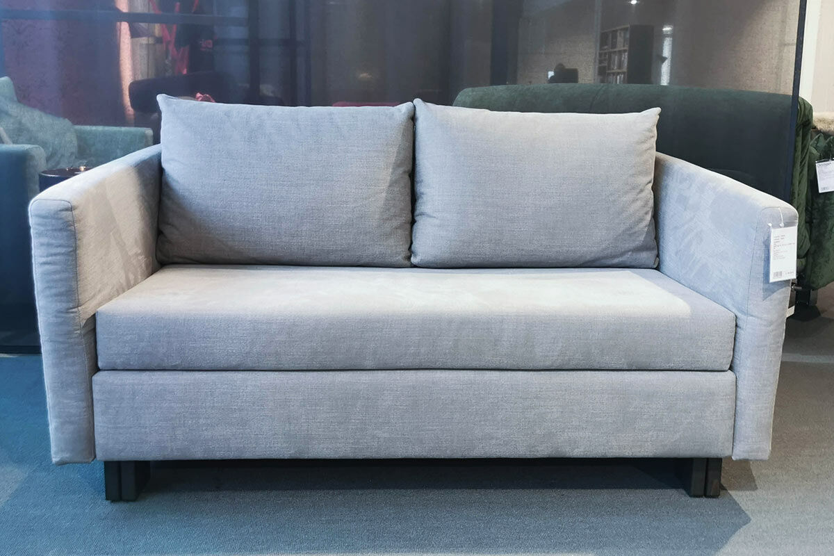 Franz Fertig - Schlafsofa Vela Stoff Cape 167 Zink Grau Füße Buche - 2