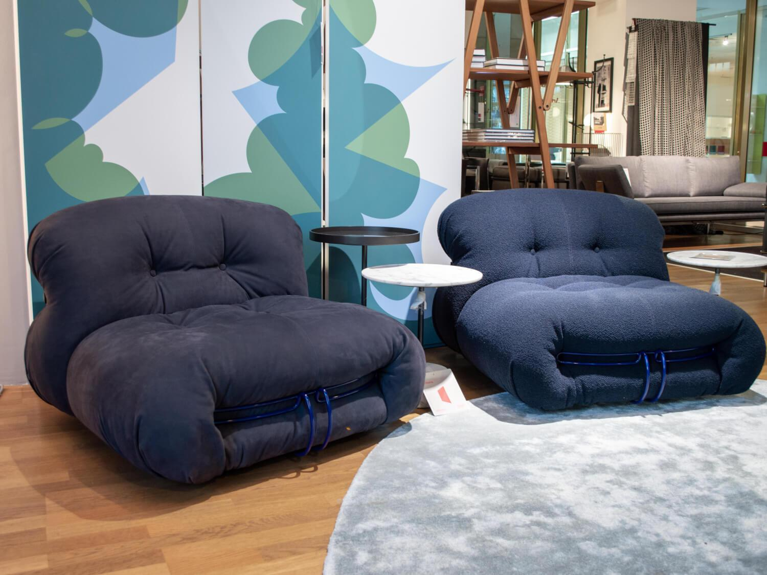 Cassina - Sessel 944 01 Soriana Stoff 13L021 Notte Dunkelblau - 5